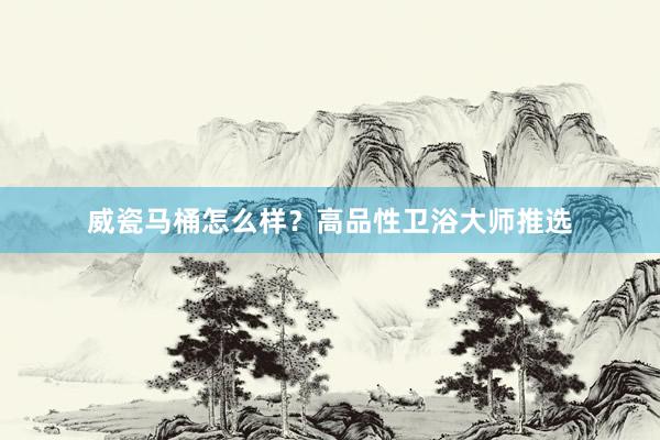 威瓷马桶怎么样？高品性卫浴大师推选